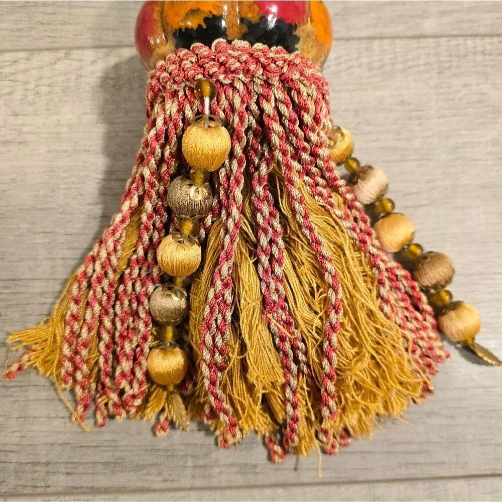 Handcrafted Huge Curtain Tassel Tie-back Ceramic and beads